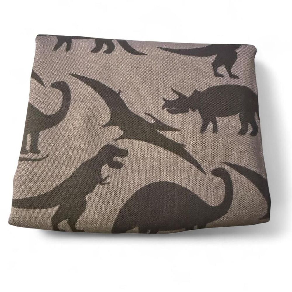 Gray Dinosaur Cotton Fabric 18 x 20 Quilting Fabric Remnant